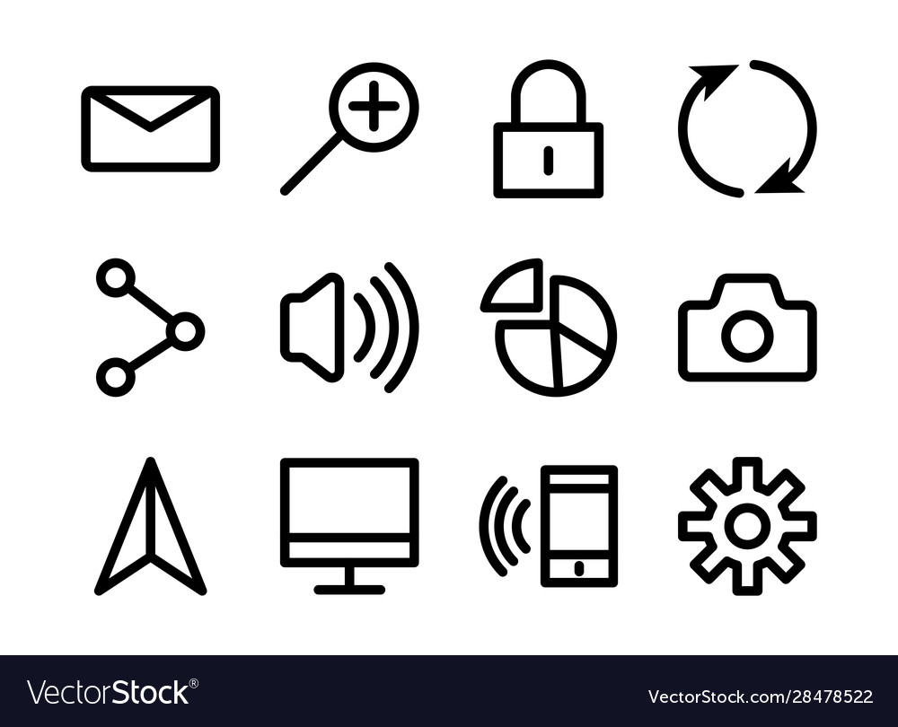 Bundle user interface set icons vector image Bundle user interface set icons