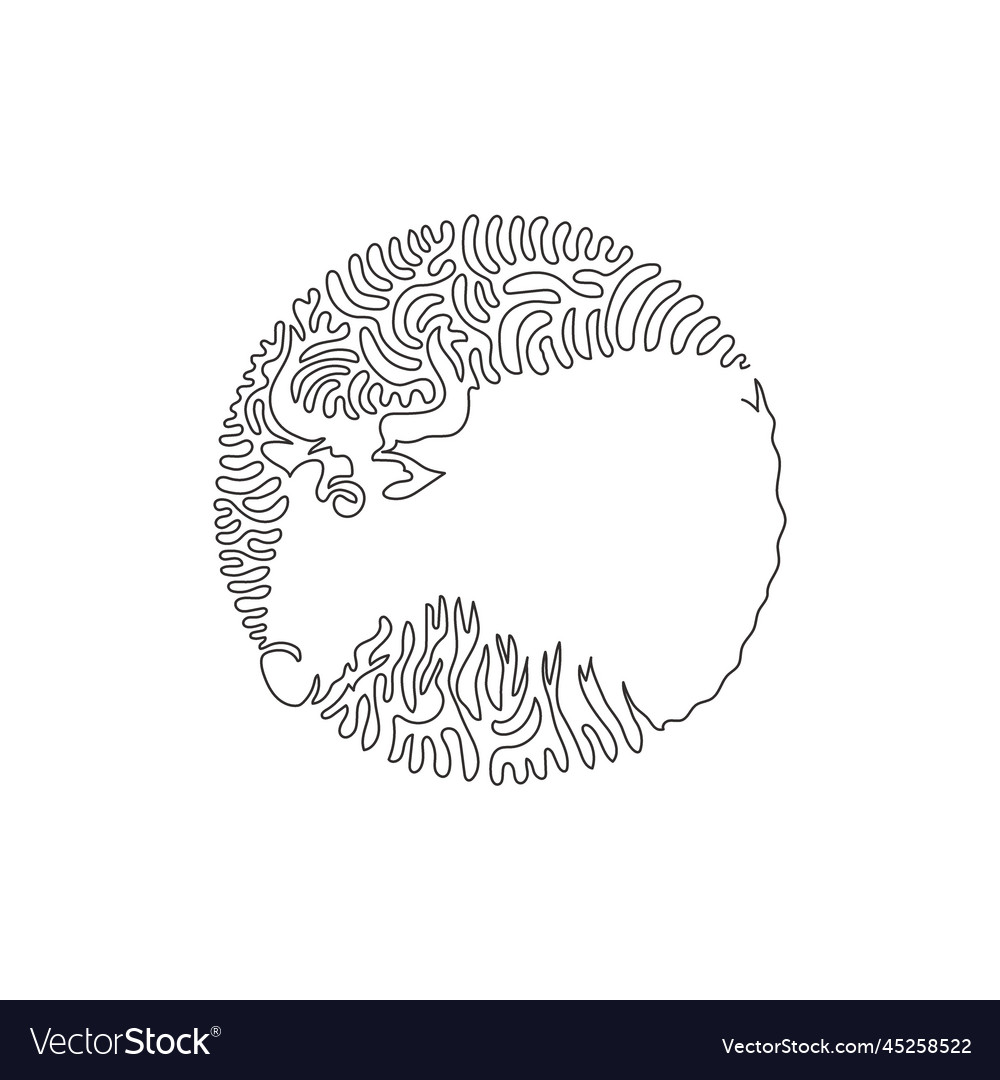 Continuous one curve line drawing of herbivores vector image Continuous one curve line drawing of herbivores