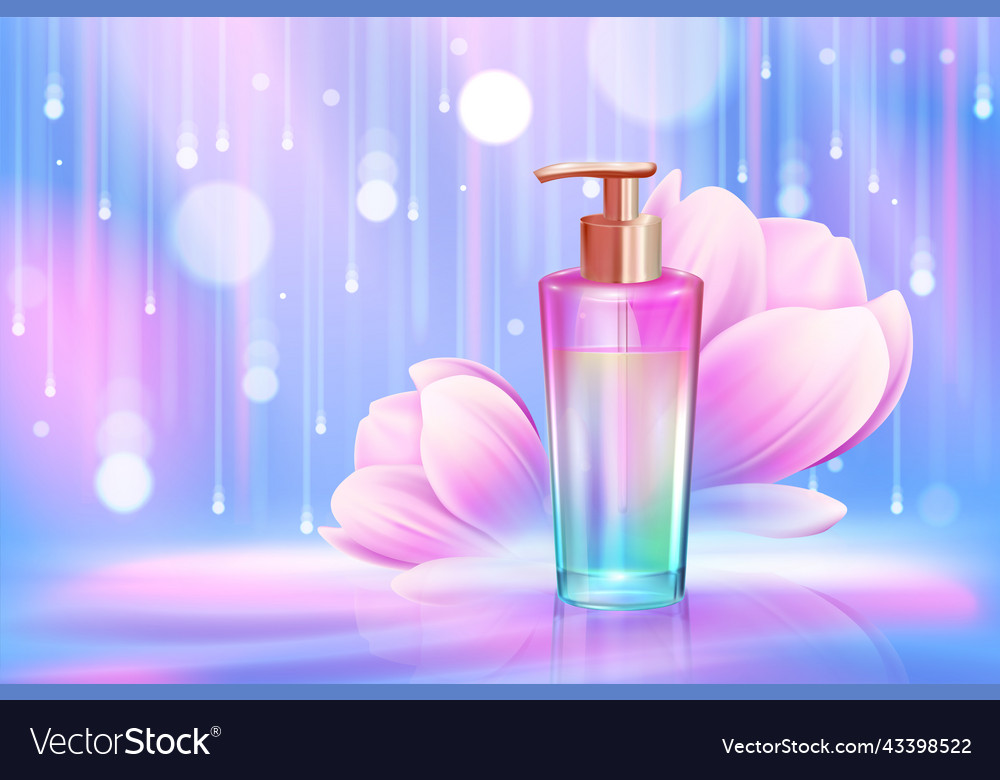 Cosmetic bottle of liquid soap shampoo or gel 3d