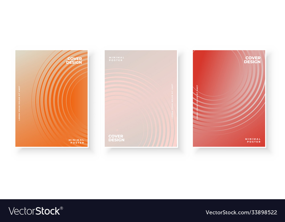 Cover page design set with curve line pattern