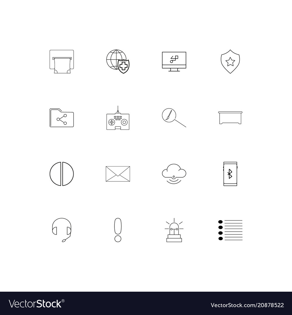 Devices linear thin icons set outlined simple
