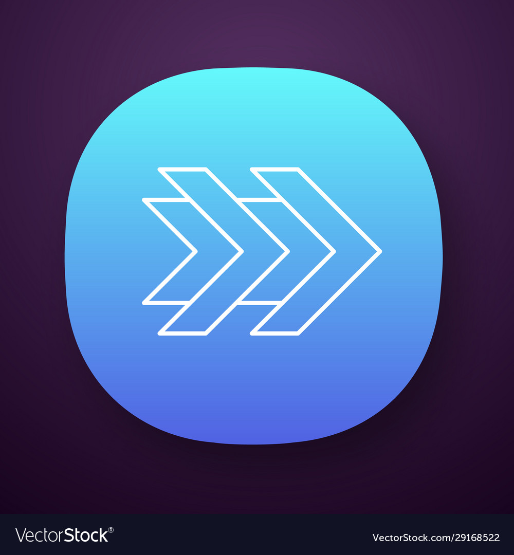 Double arrows app icon fast forward right vector image Double arrows app icon fast forward right