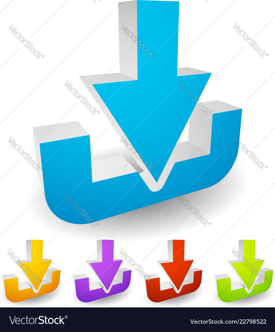 Download button or icon with arrow pointing Vector Image Download button or icon with arrow pointing