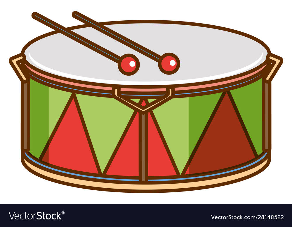 Drum on white background Royalty Free Vector Image