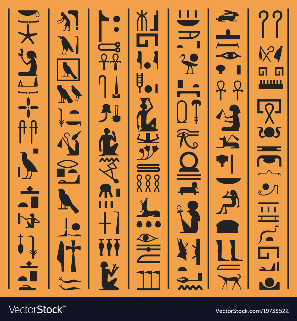 Ancient Egyptian Hieroglyphics Alphabet