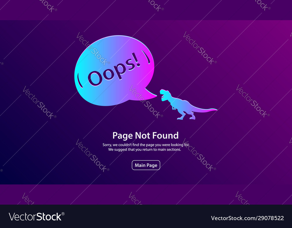 Error 404 page not found template design vector image Error 404 page not found template design
