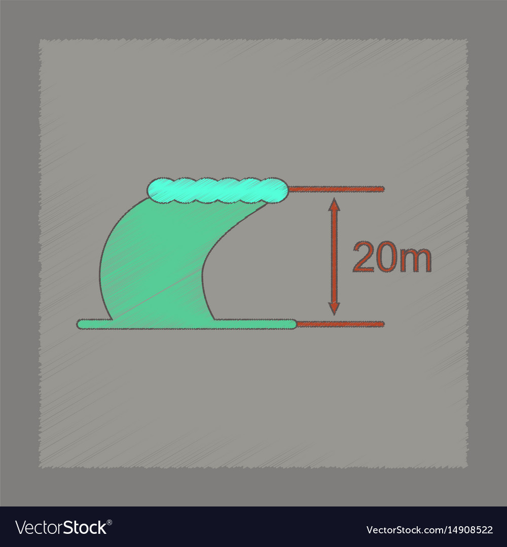Flat shading style icon wave height