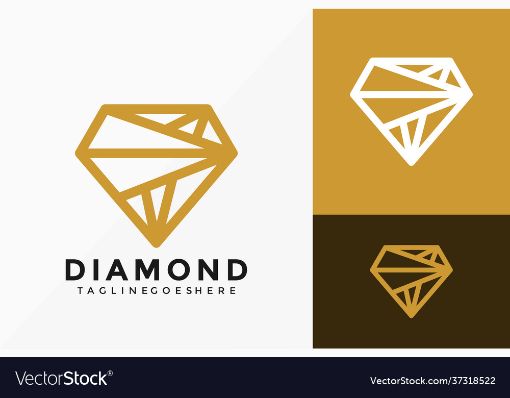 Gold Diamantschmuck Logo Design abstrakt