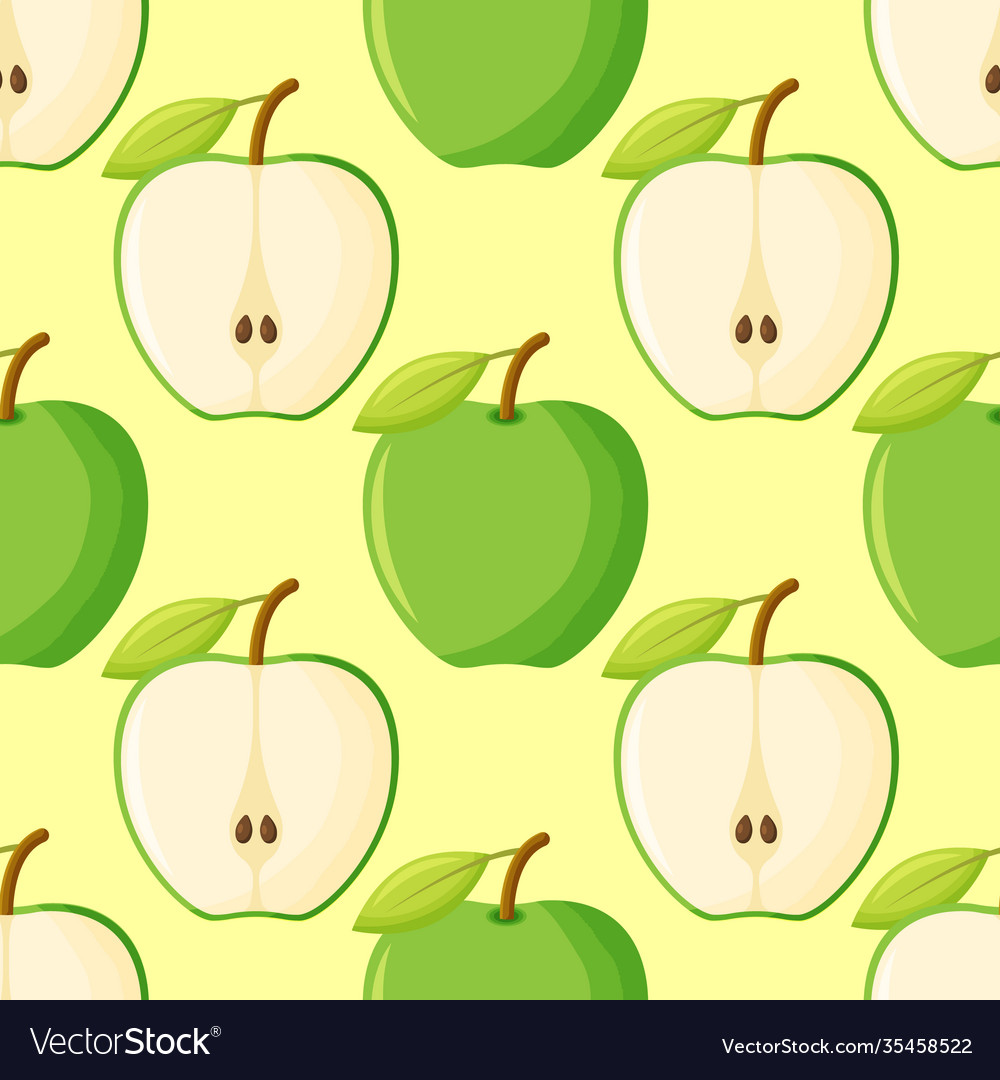 Green apples pattern tile repeating print Vector Image Green apples pattern tile repeating print