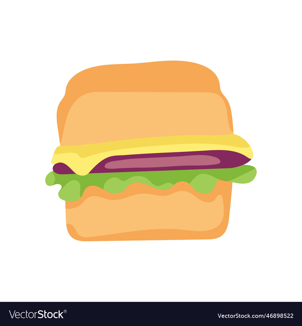 Hamburger with cheese and lettuce