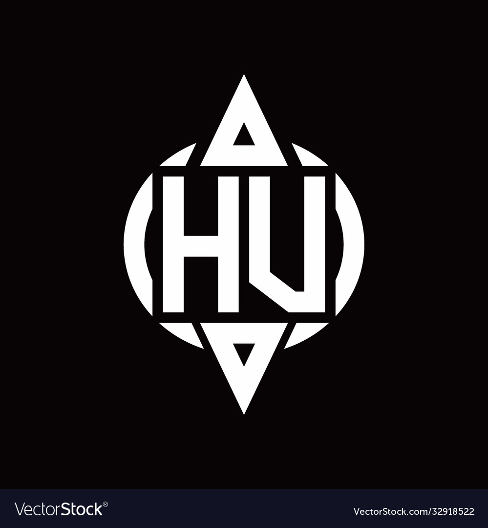 Hv logo with circle rounded combine triangle top