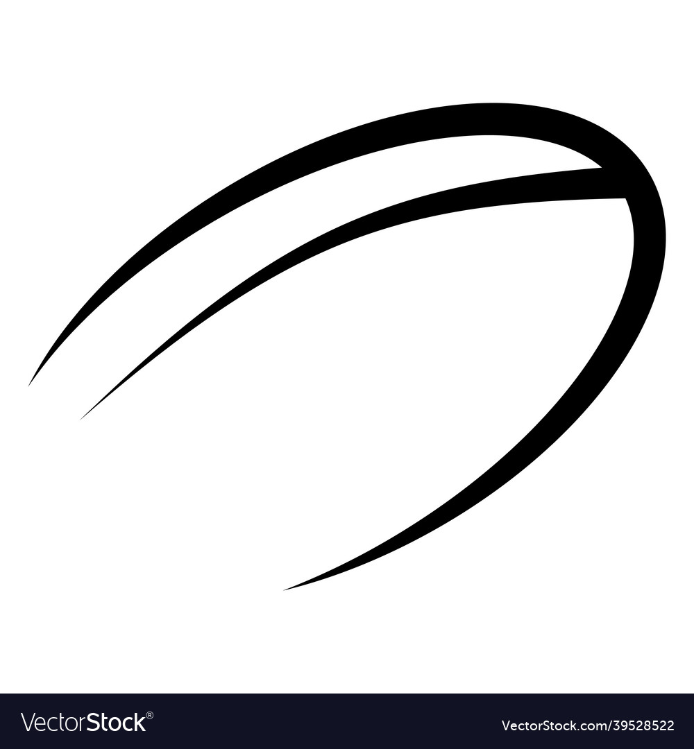 Logo icon flying rugby ball simple contours