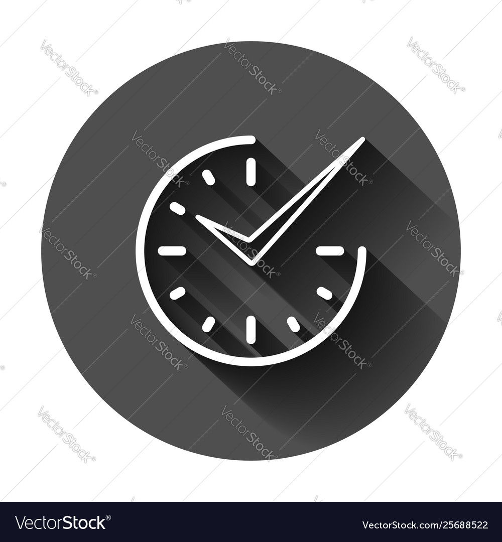 Modern Flat Clock Icon - Time Management