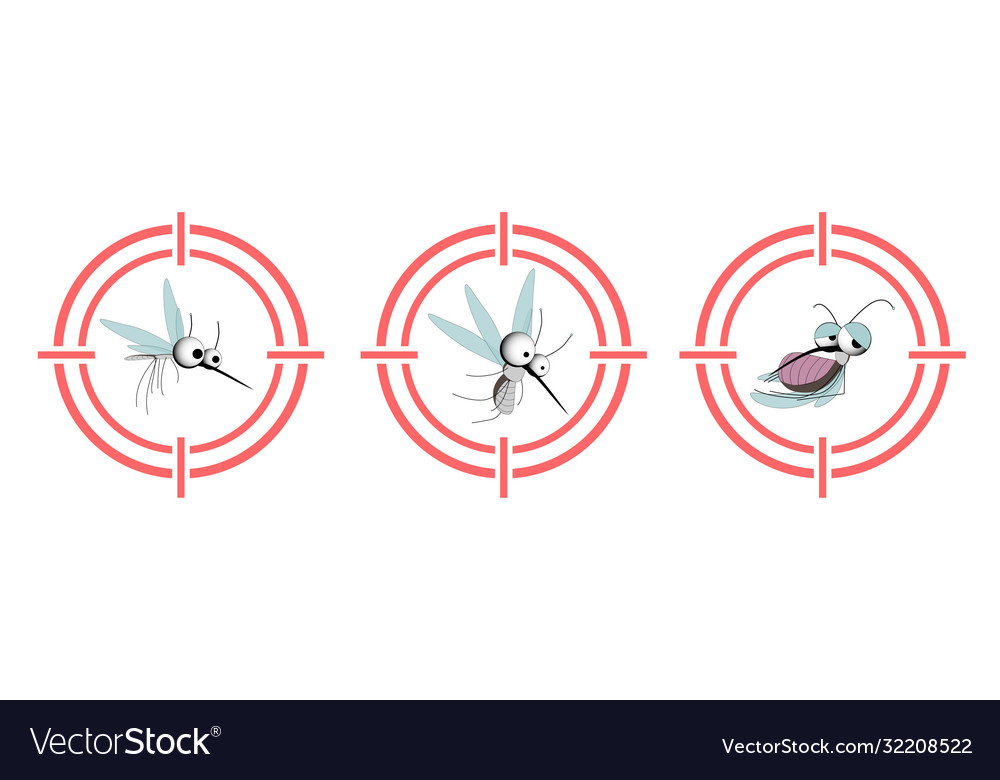 Mosquitoes character insect parasites isolated Vector Image