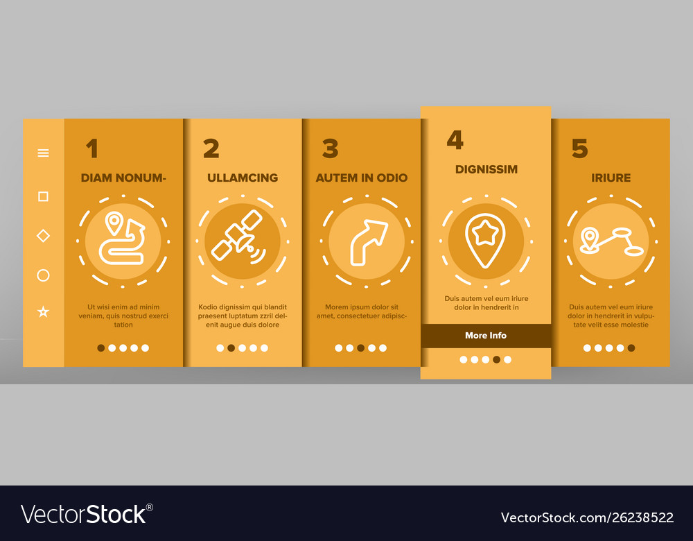 Navigation linear onboarding vector image Navigation linear onboarding