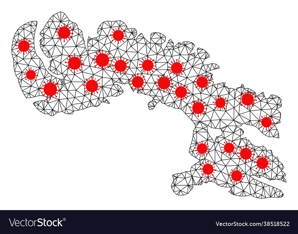 Network polygonal map baffin island with red