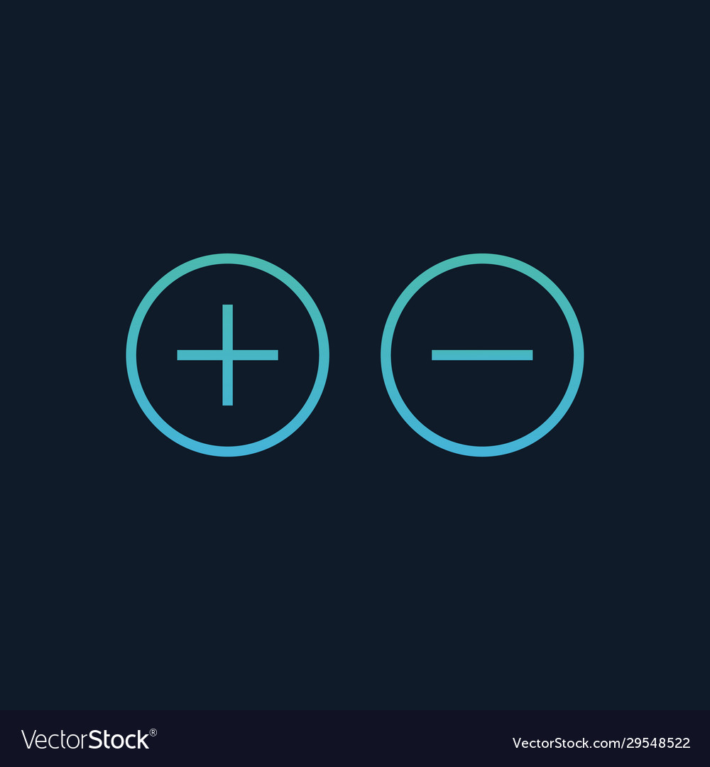 Plus minus and active passive web buttons add vector image Plus minus and active passive web buttons add