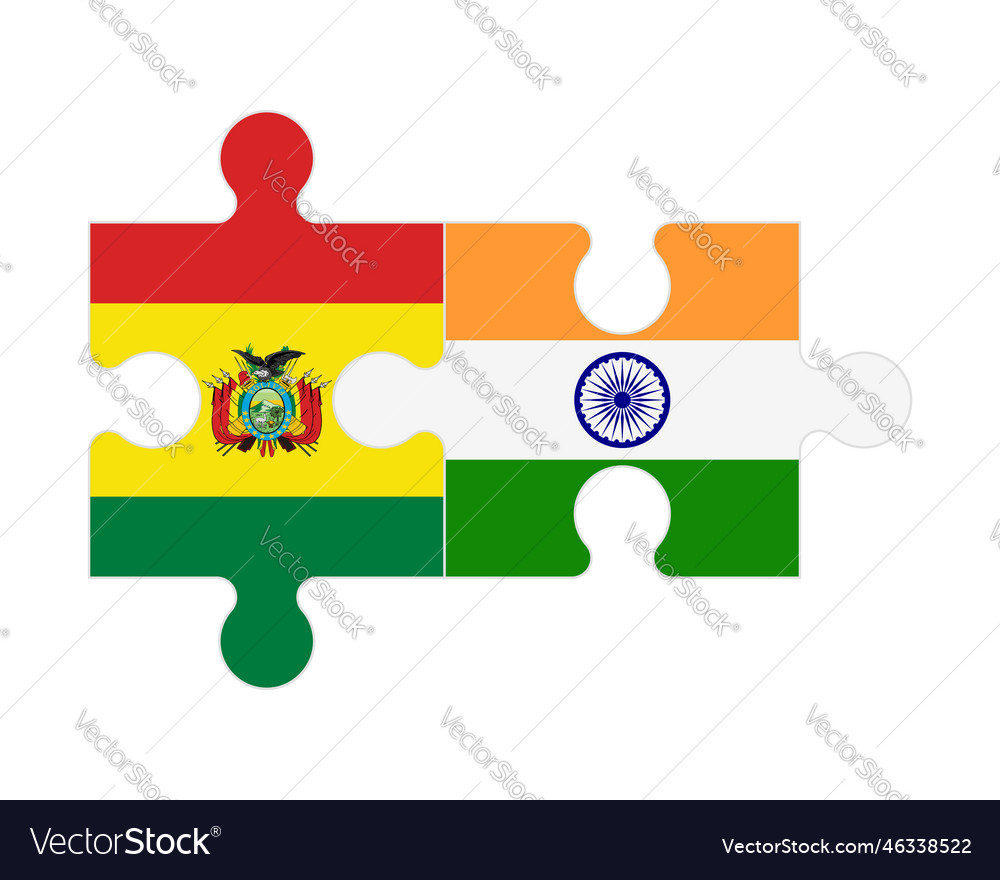 Puzzle of flags bolivia and india Royalty Free Vector Image
