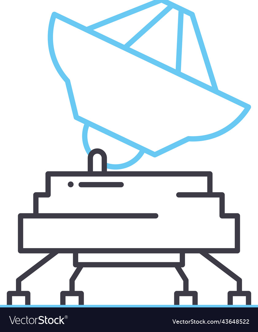 Satellite transmitter line icon outline symbol Vector Image