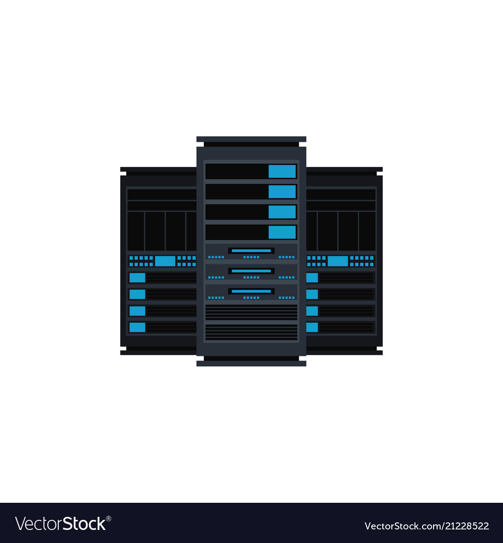 Server room on network and Vector Image