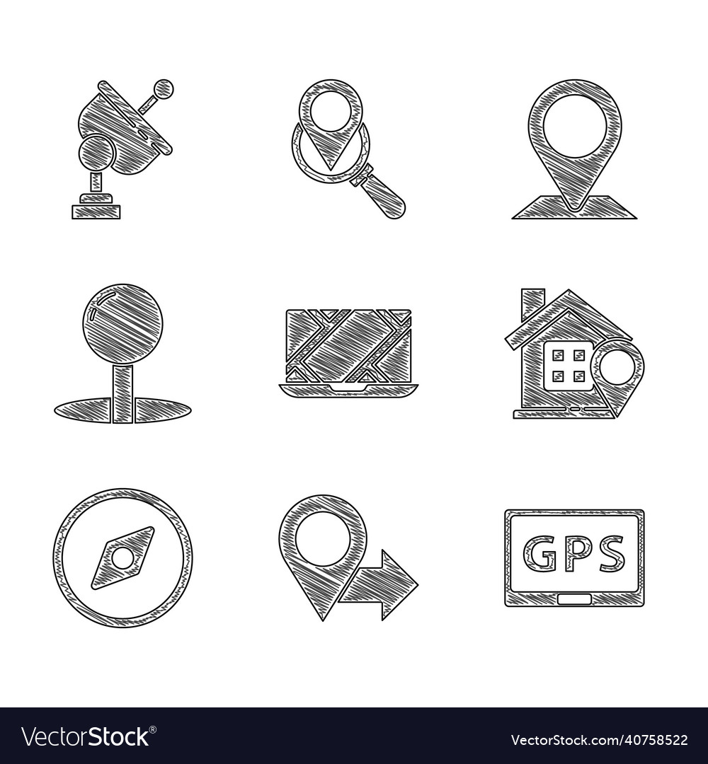 Set city map navigation location gps device Vector Image Set city map navigation location gps device