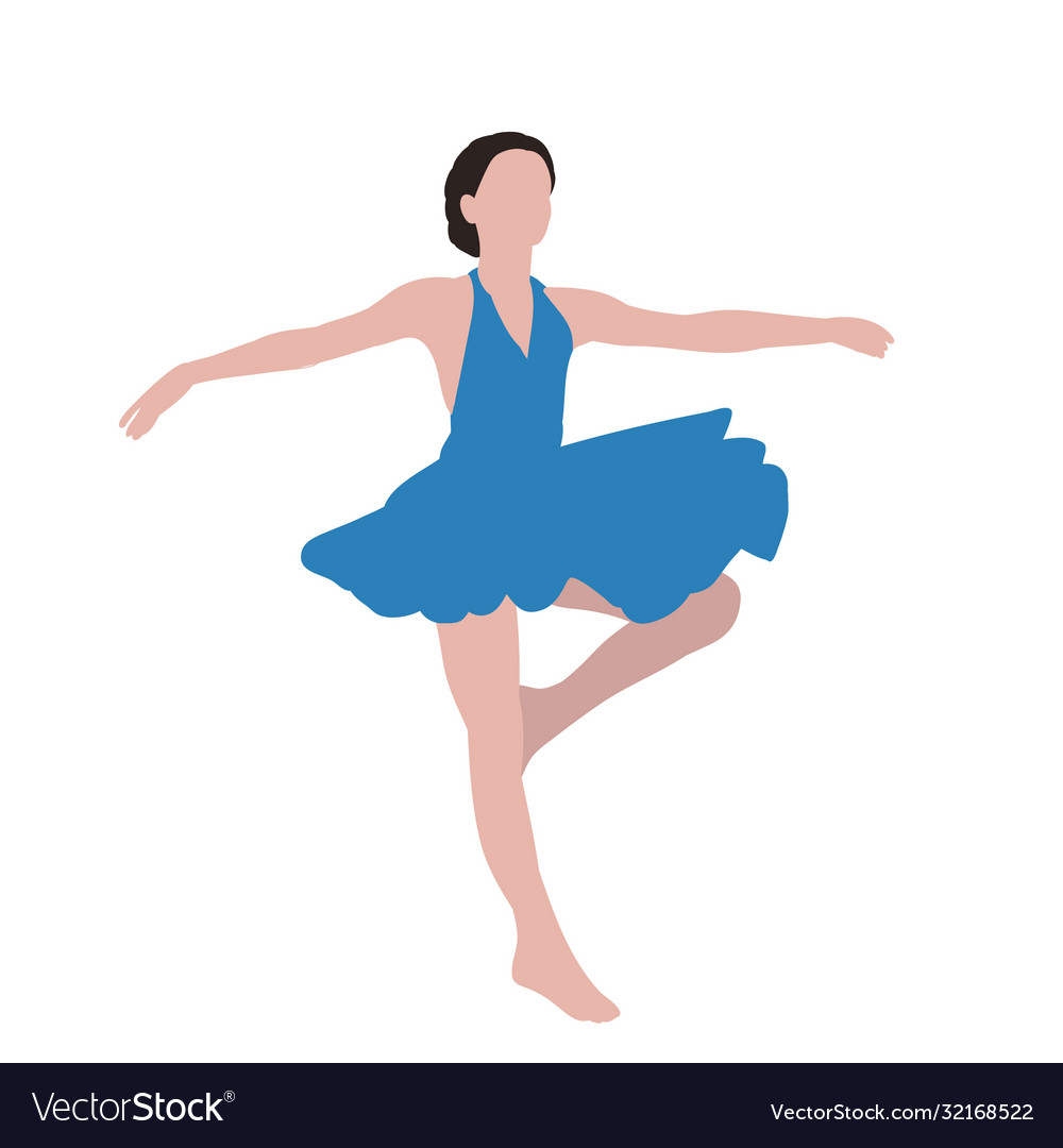 Without Face In A Flat Style Girl Dancing Vector Image