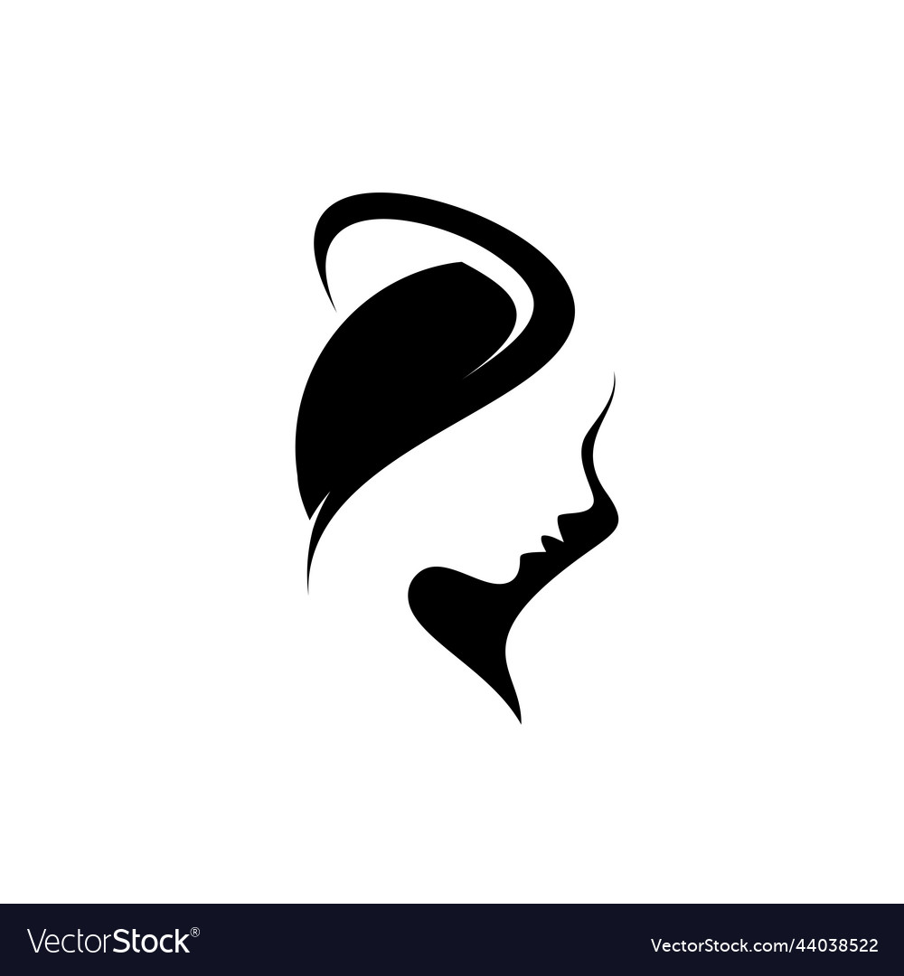 Woman face design logo silhouette Royalty Free Vector Image