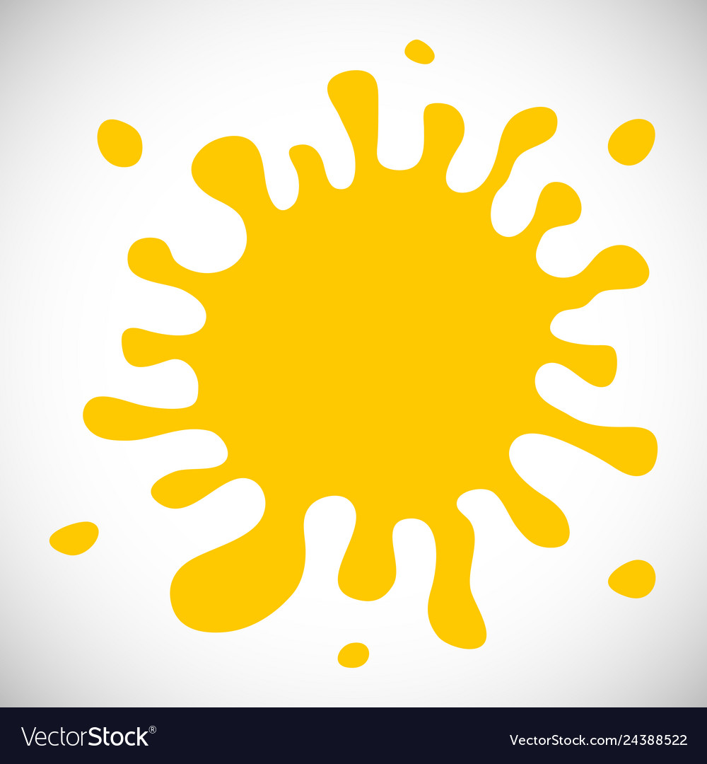 Yellow paint stain isolated icon design Royalty Free Vector