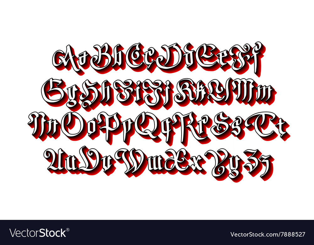 Blackletter gothic script hand-drawn font