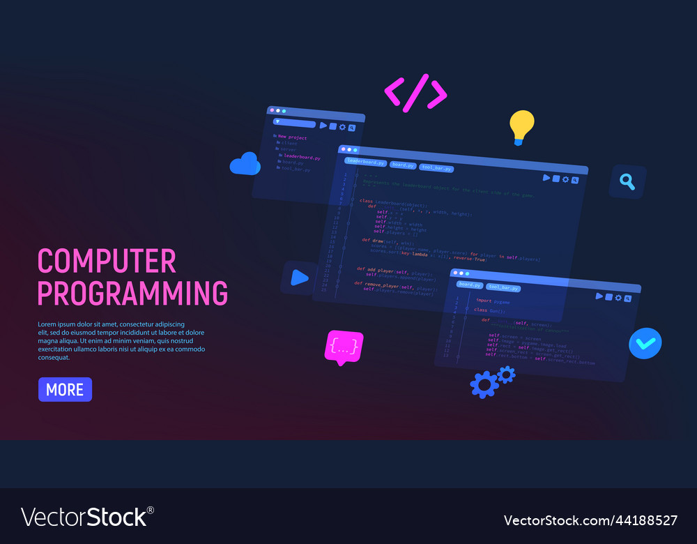 Konzept der Computerprogrammierung vector image Konzept der Computerprogrammierung