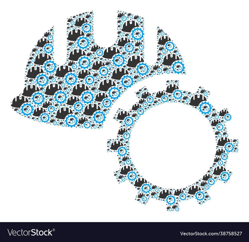 Development hardhat recursion mosaic itself vector image Development hardhat recursion mosaic itself