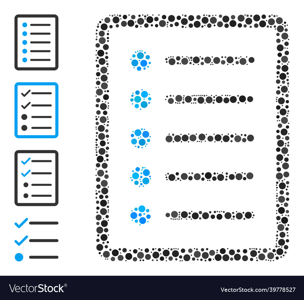 Dotted list page composition of circles