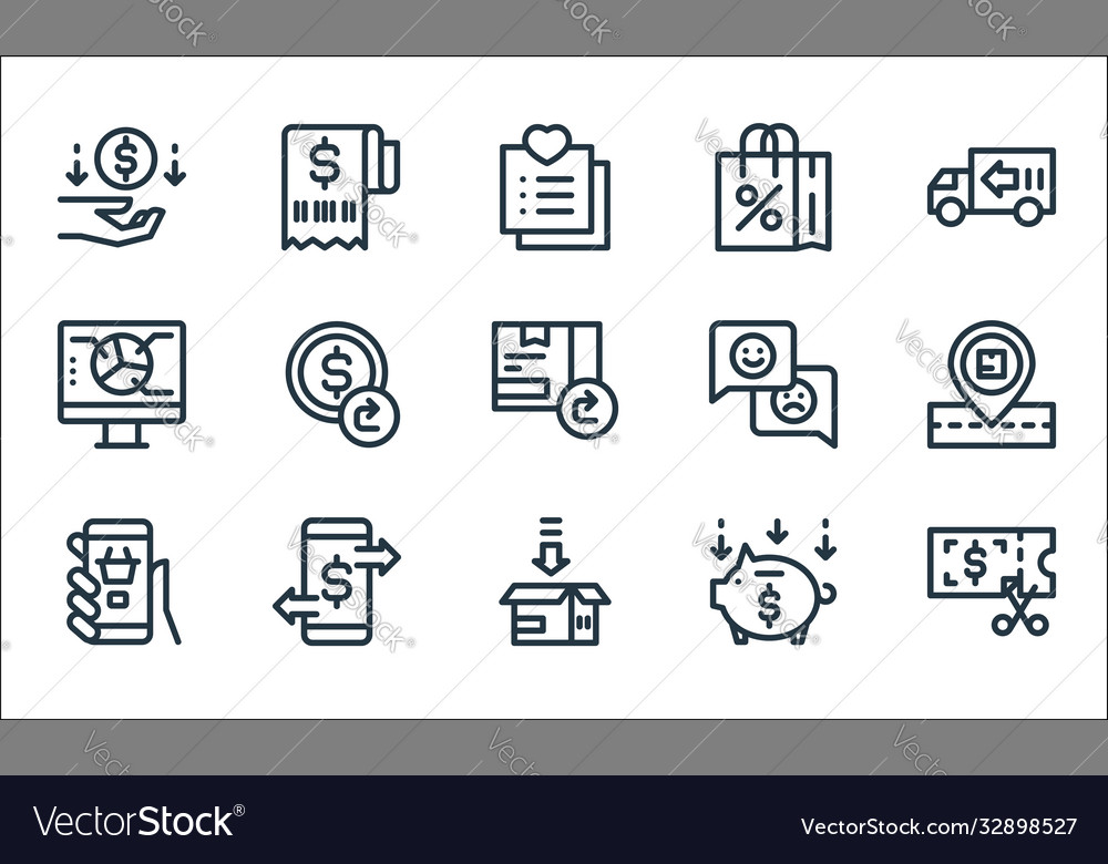 Ecommerce line icons linear set quality