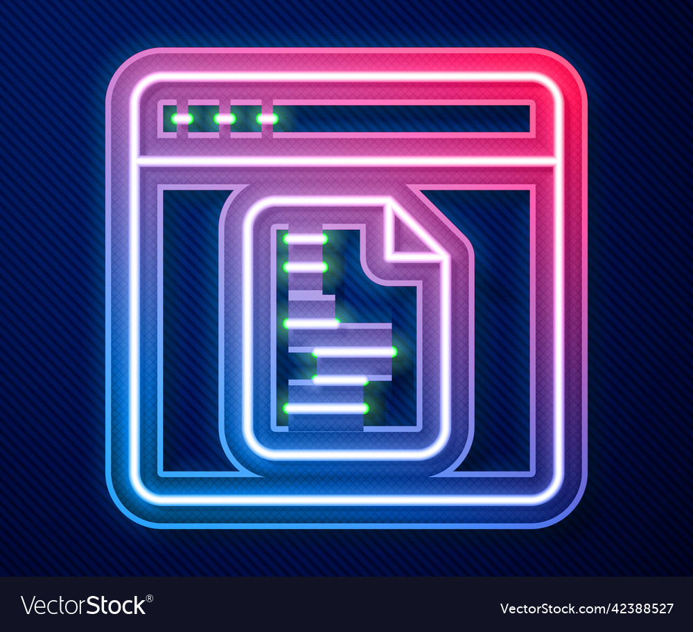 Glowing neon line software web developer