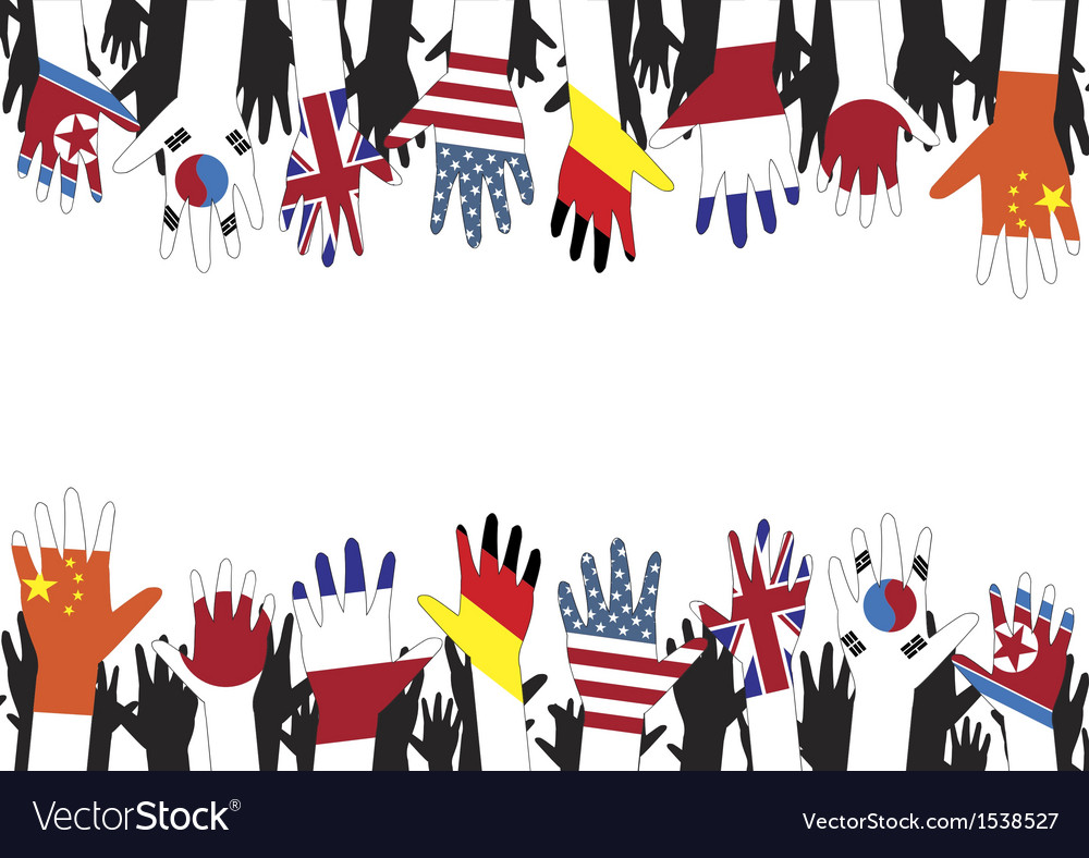Hands with Flags