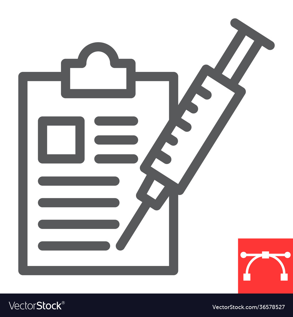 Immunization program line icon vaccine Vector Image Immunization program line icon vaccine
