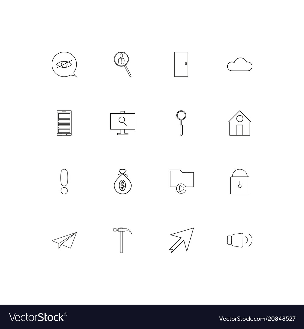 Internet of things linear thin icons set outlined