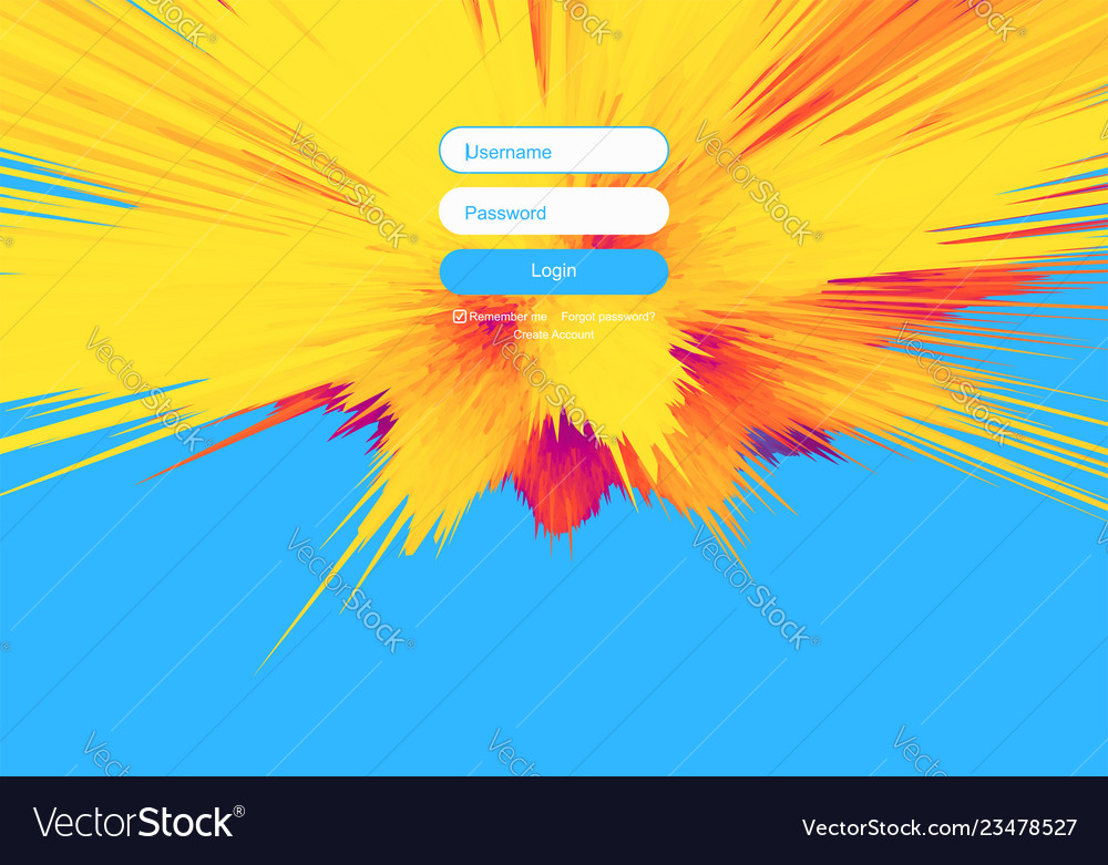 Login user interface modern screen design for app vector image Login user interface modern screen design for app