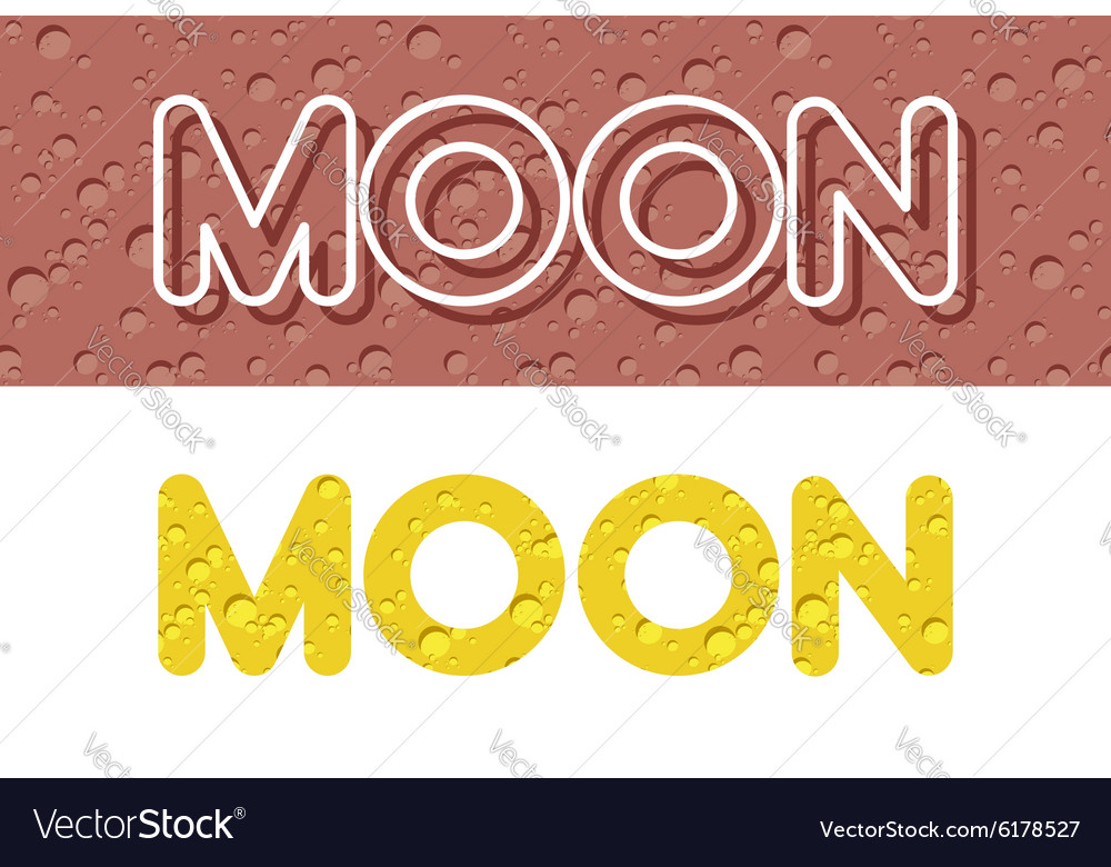 Moon letters from lunar yellow texture