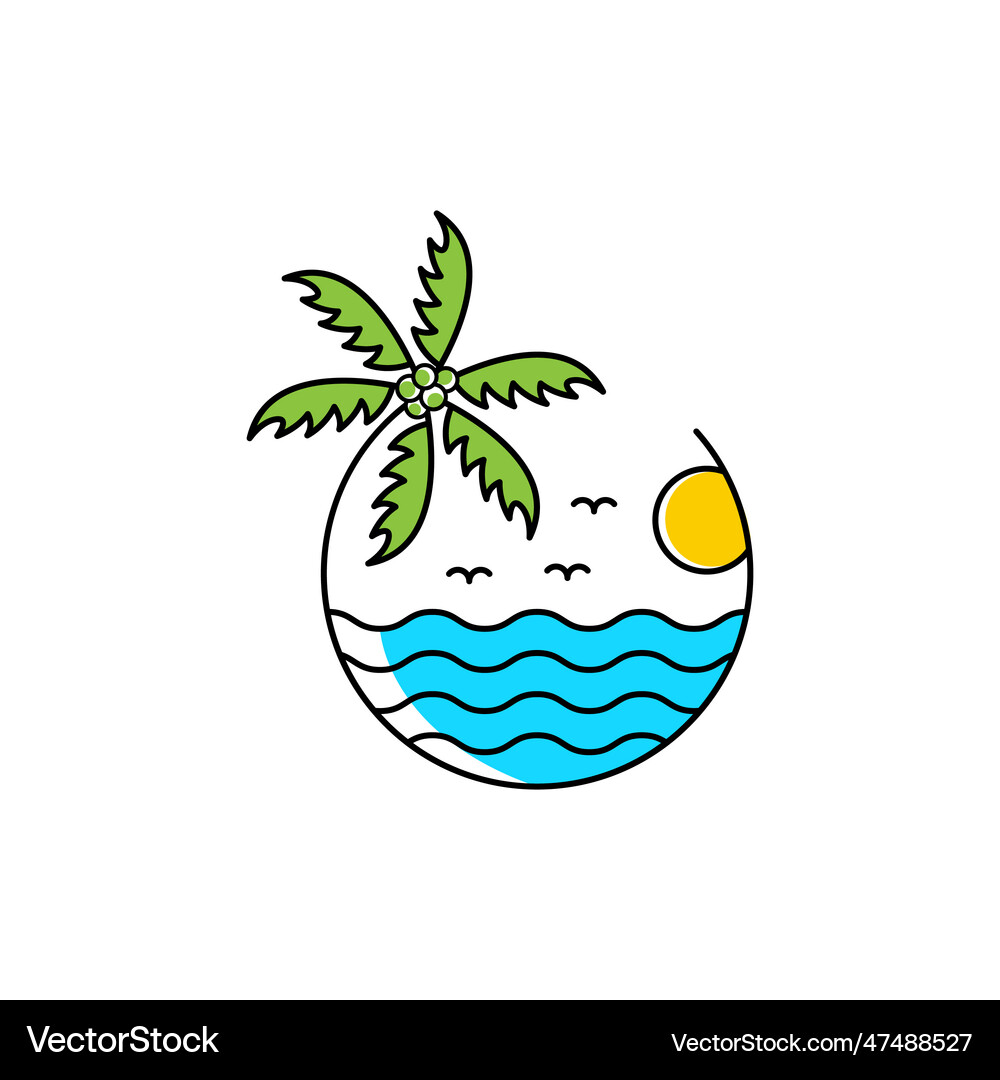 Palm tree summer Royalty Free Vector Image - VectorStock
