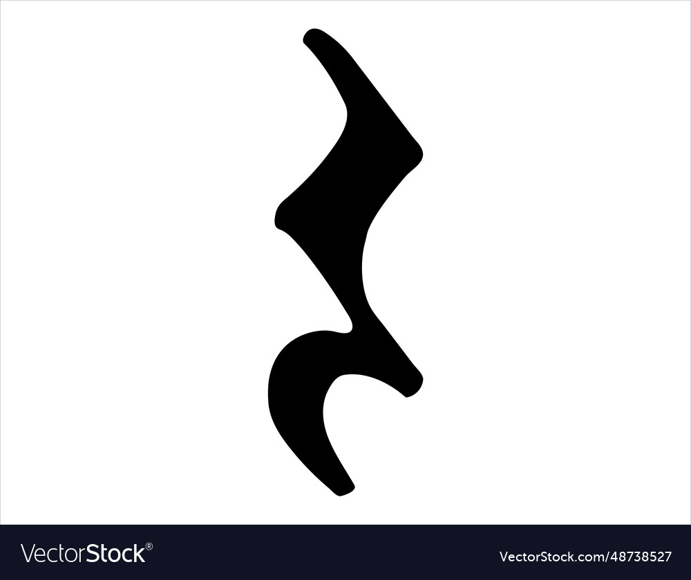 Quarter rest note silhouette art Royalty Free Vector Image