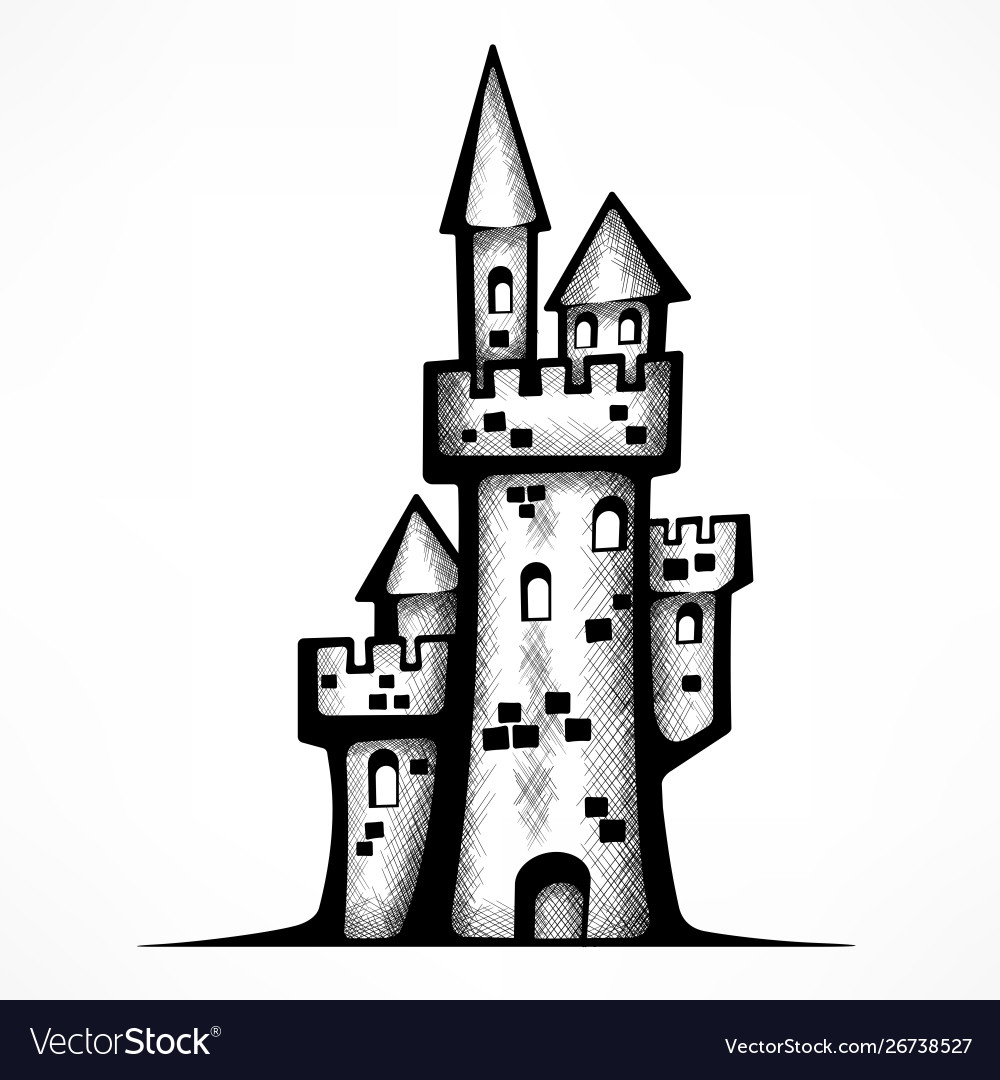 Retro castle sketch