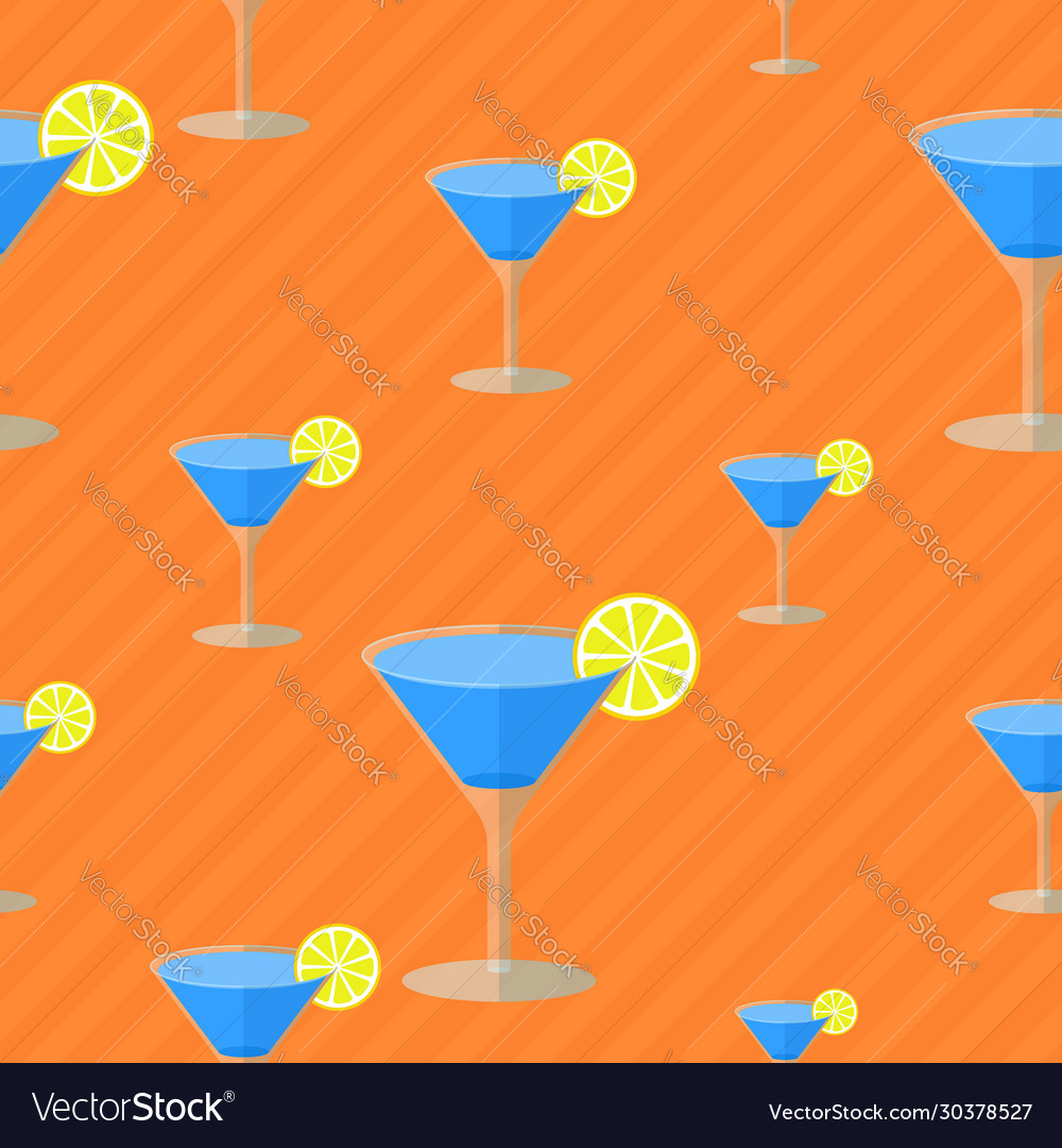 Seamless flat pattern with cocktail glasses