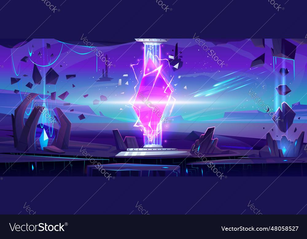 Space game background with hologram Royalty Free Vector