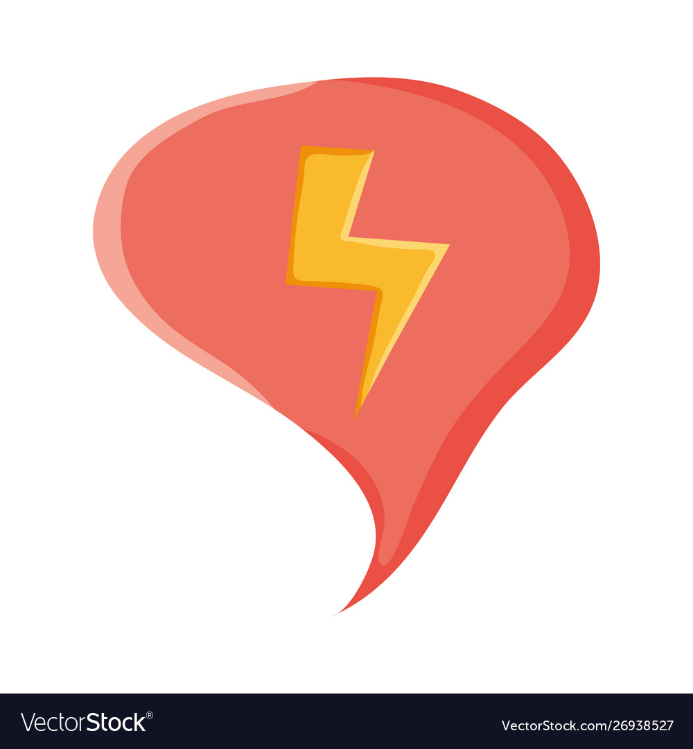 Speech bubble message with power ray