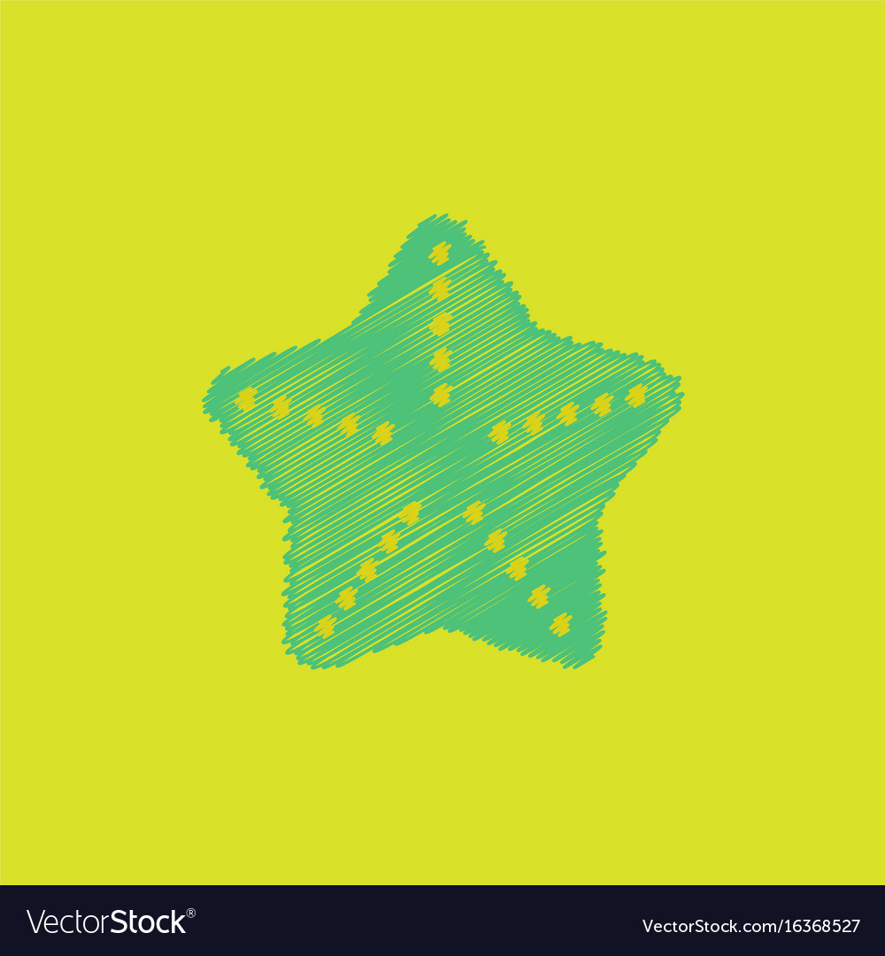 Starfish flet in hatching style