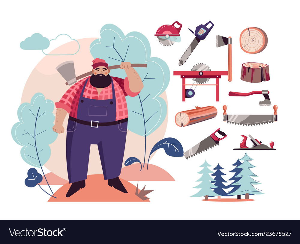 Home Improvement Lumberjack Job Tools Trees Logger Carpentry Woodcutter 