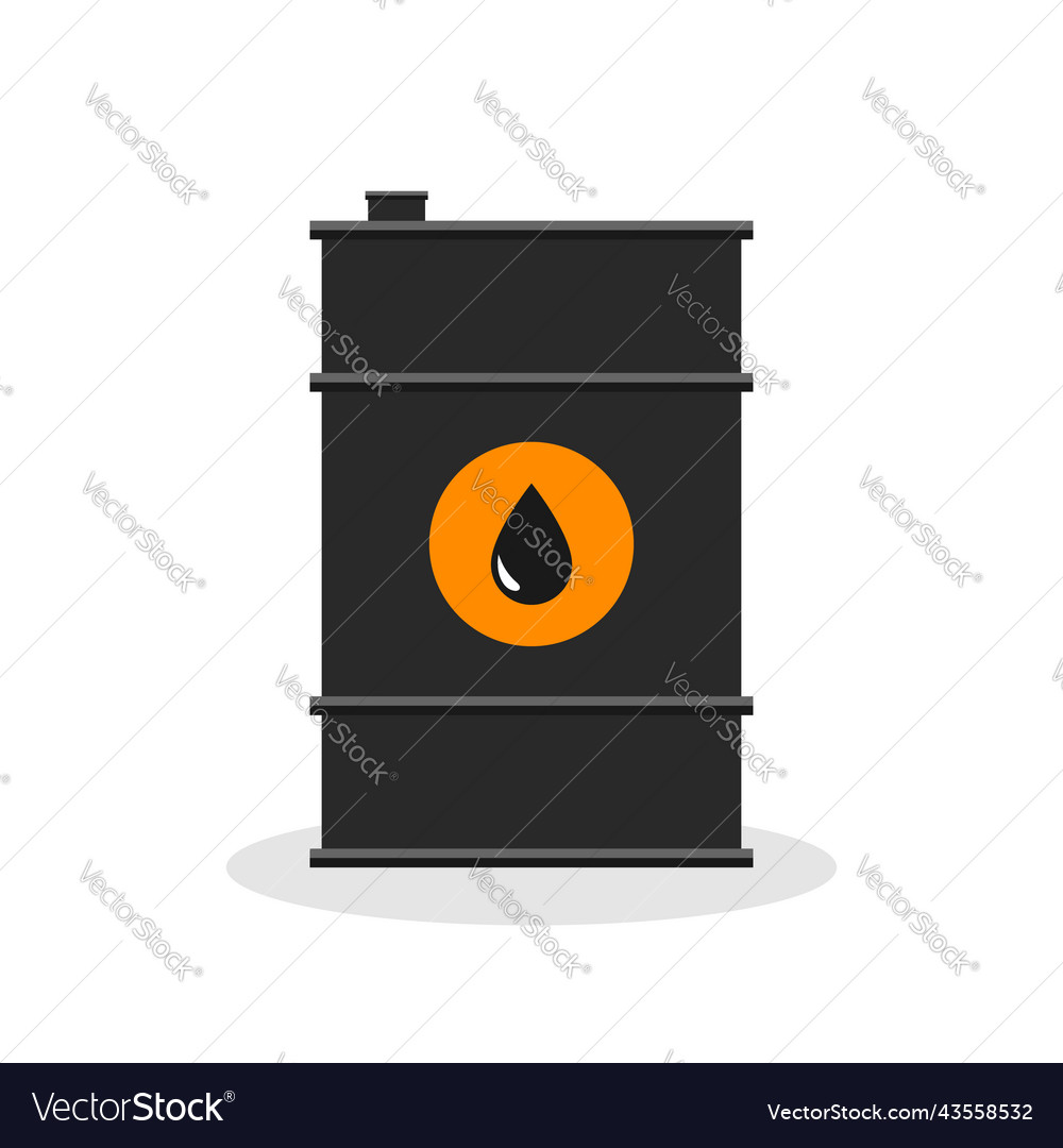 Barrel oil barel drum icon container with fuel vector image Barrel oil barel drum icon container with fuel