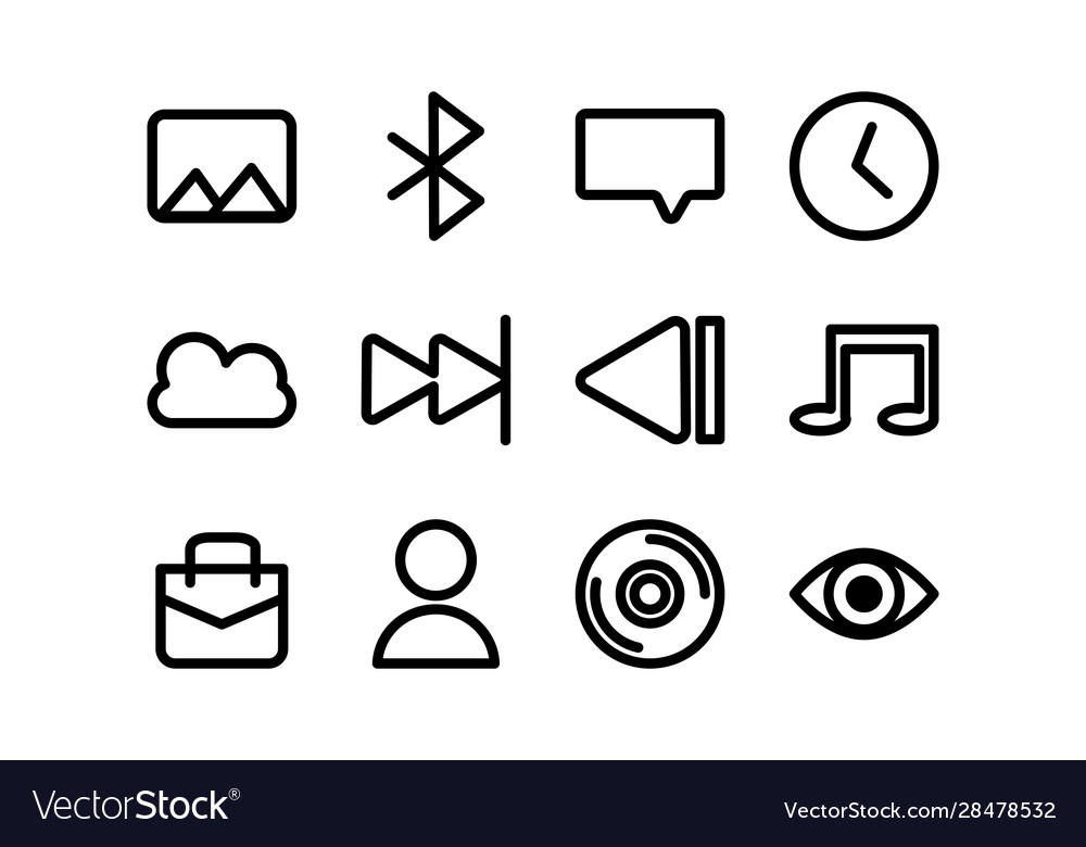 Bundle user interface set icons vector image Bundle user interface set icons