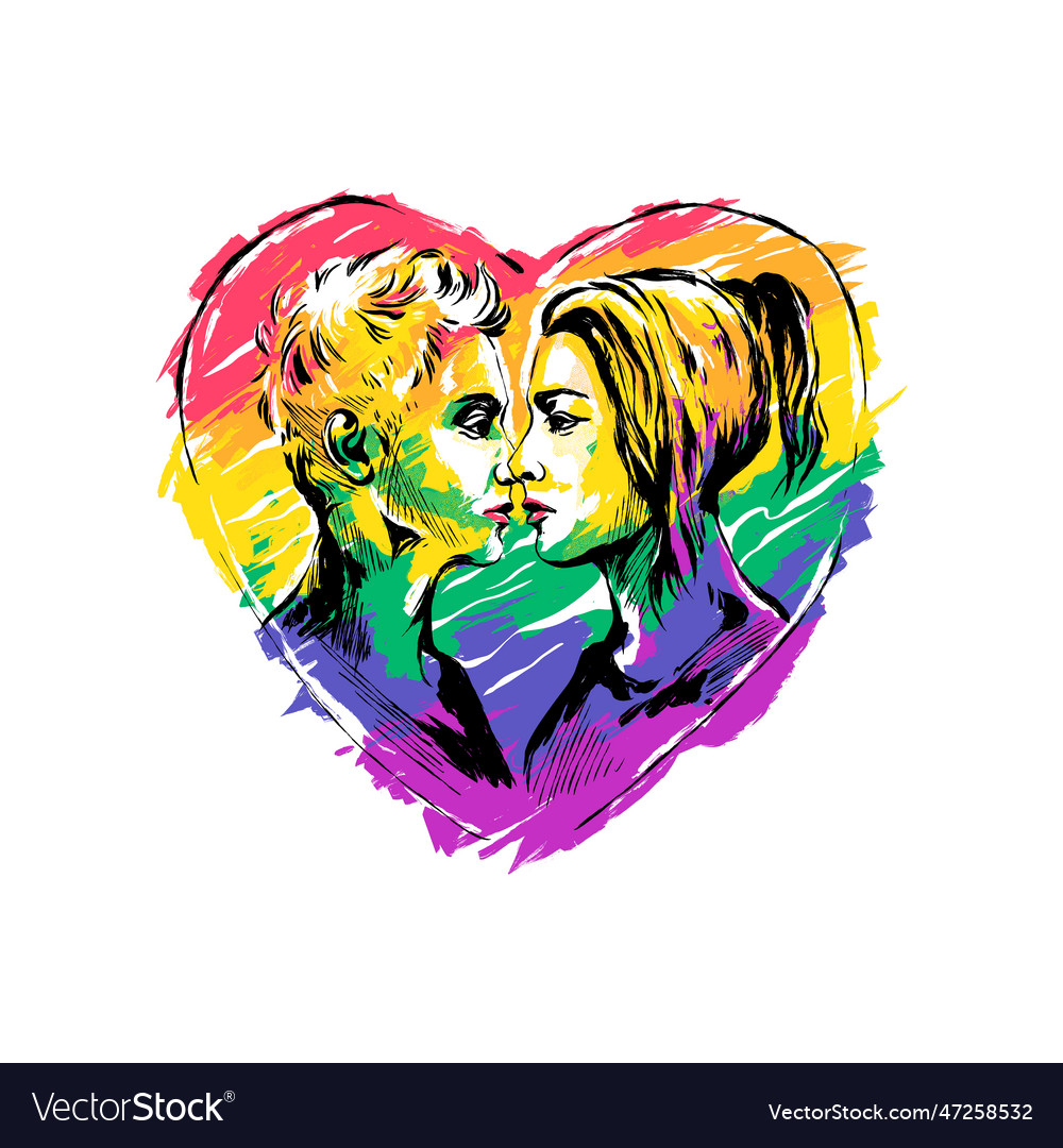 Celebrating the beauty of abstract lesbian pride vector image Celebrating the beauty of abstract lesbian pride